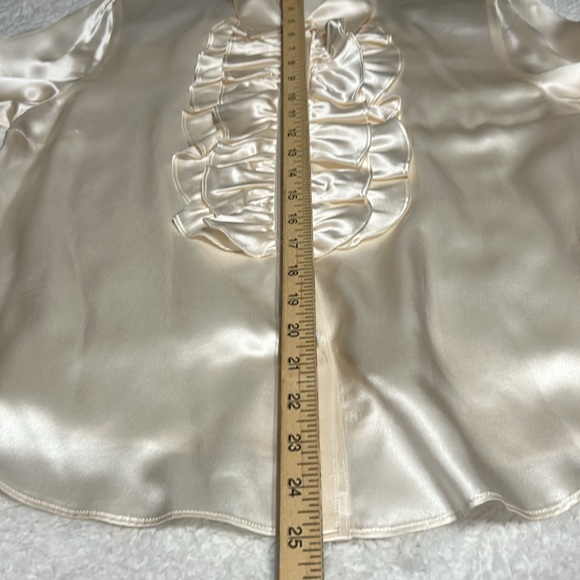 Ivory 100% Silk Ruffled Blouse 💕 - Picture 5 of 6